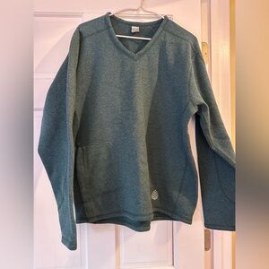 Stio Men's Teal V-Neck Sweater